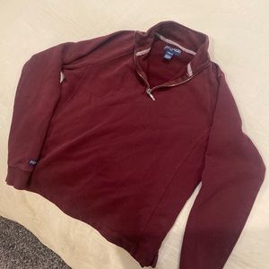Quarter zip maroon jansport sweatshirt size large- fits like a medium